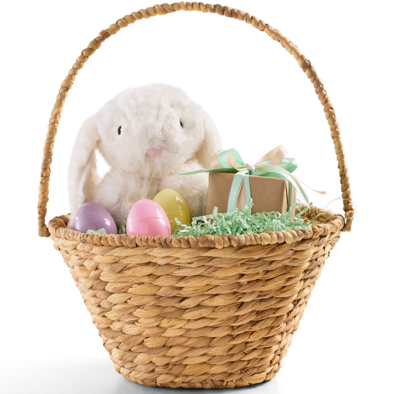 Best Choice Products Easter Basket, Small Woven Easter Basket for Kids w/ Collapsible Handle, Tapered Shape